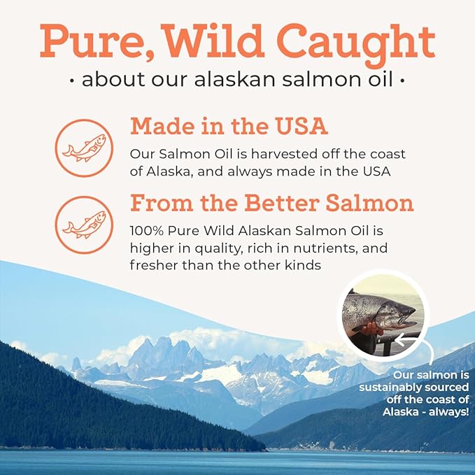 Dr. Joseph's VetPro Complete Wild Alaskan Salmon Oil Supplement for Dogs & Cats, 16 Ounces, Omega 3 & 6 Liquid Fish Oil, EPA + DHA Fatty Acids, Coat & Joint Support, Helps Dry Skin & Allergies