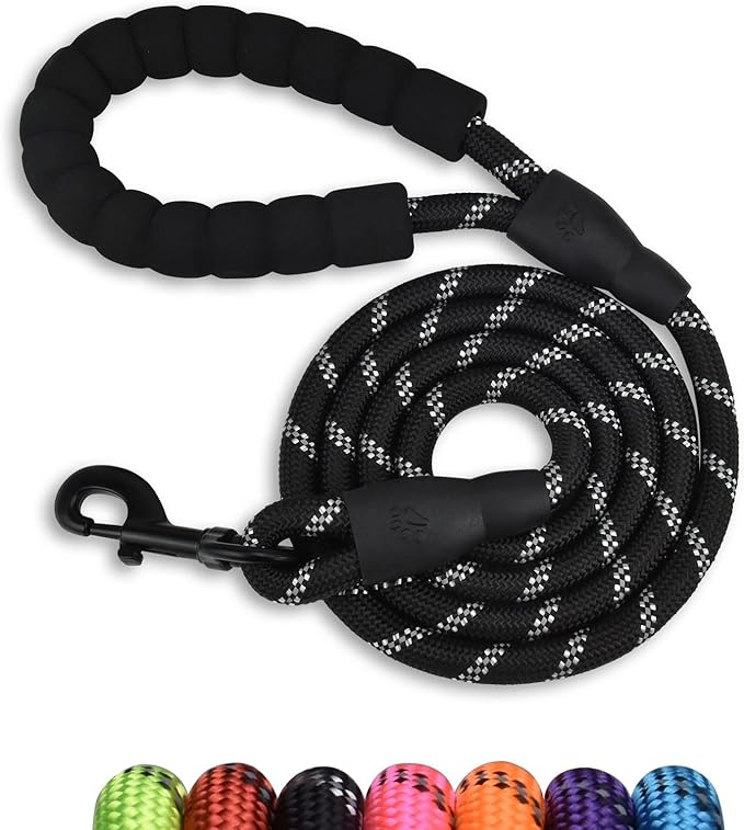 Panykoo 5/6 FT Strong Pet Dog Leash with Soft Padded Handle,Highly Reflective Rope for Night Walking,360-Degree Rotating Metal Buckle Without Tangles,Suitable for Small,Medium and Large Dogs.(6ft)