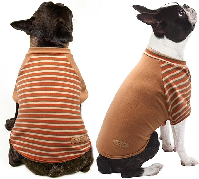 KYEESE 2Pack Dog Sweater, Soft Pet Sweatshirt Pullover Stretchy Dog Sweater for Small Dogs Girl Boy, Lightweight Fleece Pet Shirt Clothes with Sleeves, L