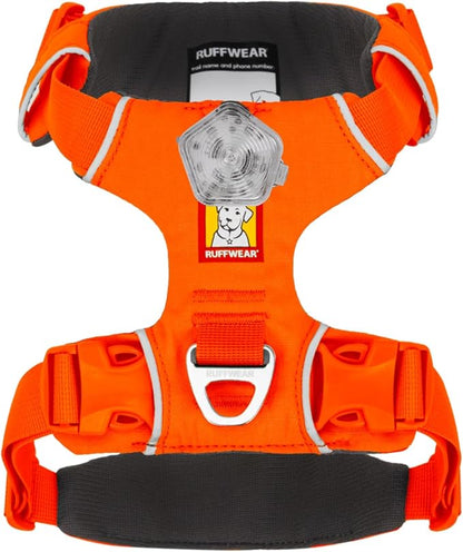 Ruffwear, Front Range Dog Harness, Reflective Soft Padded Everyday Harness with Dual Leash Clips, Adjustable and Lightweight Fit for Training or Walking for All Dogs, Blaze Orange, X-Small