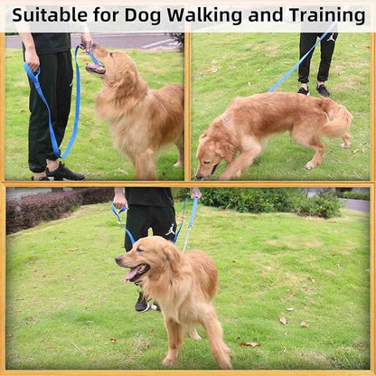 AMAGOOD 6 FT Puppy/Dog Leash, Strong and Durable Traditional Style Leash with Easy to Use Collar Hook, Great for Small, Medium and Large Dogs (1" x 6 ft, Black and Blue (2-Pack))