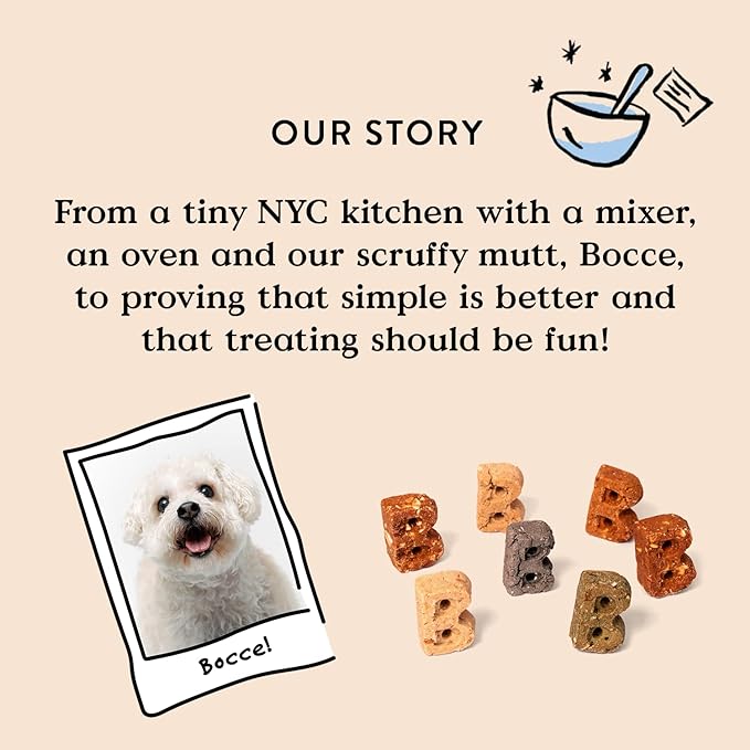 Bocce's Bakery Oven Baked Bone Broth Treats for Dogs, Wheat-Free Everyday Dog Treats, Made with Real Ingredients, Baked in The USA, All-Natural Biscuits, Beef Bone Broth, Carrots, & Parsley, 5 oz