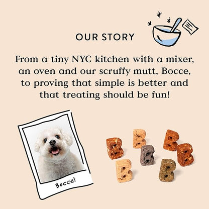 Bocce's Bakery Oven Baked Bone Broth Treats for Dogs, Wheat-Free Everyday Dog Treats, Made with Real Ingredients, Baked in The USA, All-Natural Biscuits, Beef Bone Broth, Carrots, & Parsley, 5 oz