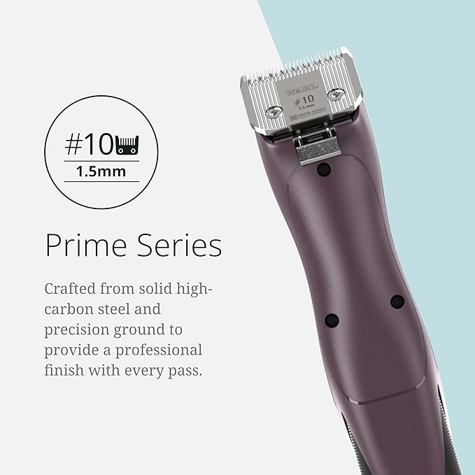 Wahl Pro Animal Wide Prime Series Blades - Professional Fine Tooth Pet Clipper for Horse, Cat & Dog Grooming - Made from High-Carbon Steel - #10, 1.5mm