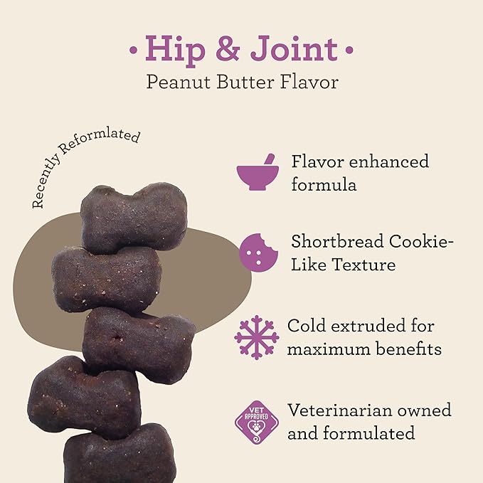 Dr. Joseph's VetPro Complete Dog Hip & Joint Supplement for Arthritis Pain Relief – High-Strength Glucosamine & Chondroitin Chews for Senior Dogs – Vet Formulated, Peanut Butter Flavor, 120 Ct