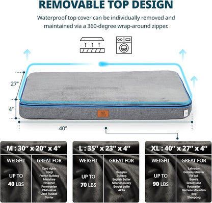 LIORCE Memory Foam XL Dog Bed - 4” Thick Orthopedic Beds for Extra Large Dogs - Waterproof Dog Bed with Removable Washable Cover & Wrap-Around Zipper - Ultimate Comfort and Easy Maintenance