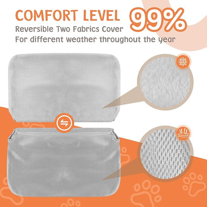 2 Pack Cat Window Perch,Cat Window Hammock Cordless Foldable Window Bed with 4 Large Strong Suction Cup,Reversible Cushion Cover,Metal Frame Easy to Adjust Window Seat Holds up to 40lbs(Gray，M)