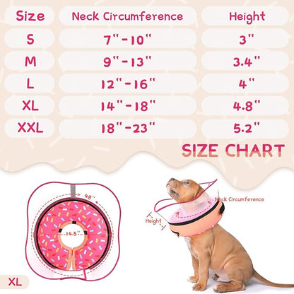 Supet Raised Inflatable Dog Cone Collar to Stop Licking, Soft Dog Cone Alternative After Surgery, Doggie Neck Donut Collar for Small Medium Large Dogs