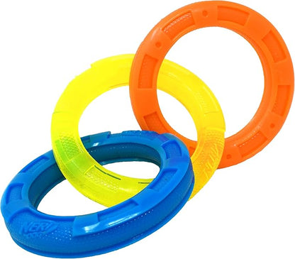 Nerf Dog 11.5in 3-Ring TPR Tug - Blue, Green & Orange