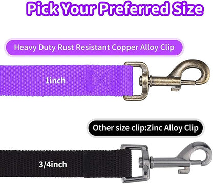 HIKISS Long Dog Leash Obedience Recall Training Agility Lead with Thickening Material for Large Dog - 15ft 20ft 30ft 50ft 100ft Training Leash(Purple 100ft)
