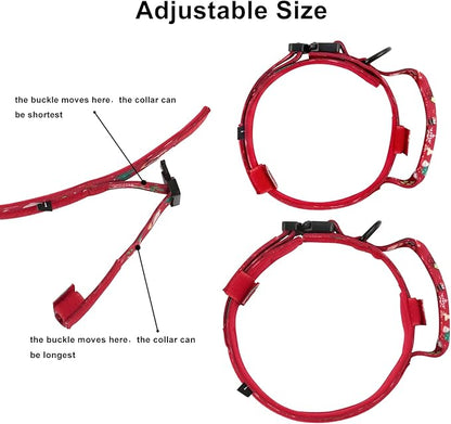 DAGANXI Christmas Tactical Dog Collar, Adjustable Military Training Nylon Dog Collar with Control Handle and Metal Buckle for Medium and Large Dogs, with Patches and Airtags Case (XL, Christmas red)