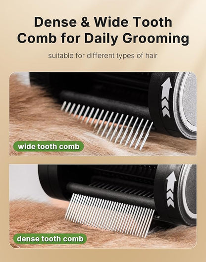 WOWOOF PET 4-in-1 Cat Brush for Shedding, Undercoat Dog Grooming Rake for Deshedding Dematting, Hair Removal Comb Brush for Long & Short Haired Indoor Pets