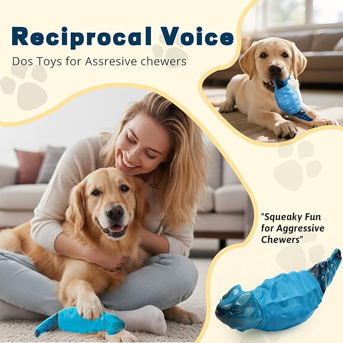 ZeLing HTL Dog Chew Toys for Aggressive Chewers, Indestructible Lizard Shape Tough Dog Toy with Natural Scents, Durable Chew Bones to Keep Large Dogs Busy, for Super Chewers 20-80Lbs - Milk