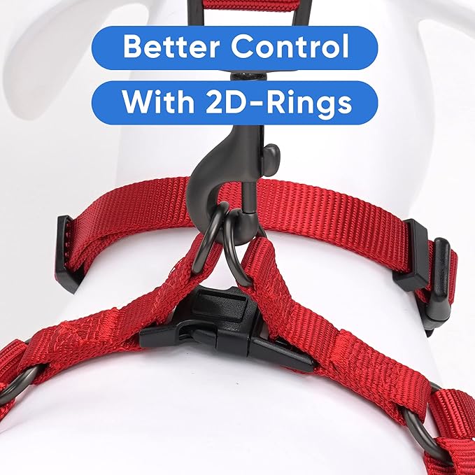 Pawtitas Solid Step-in Dog Harness – Adjustable No-Pull Vest for Puppies to Seniors, Safe & Comfortable XS Red