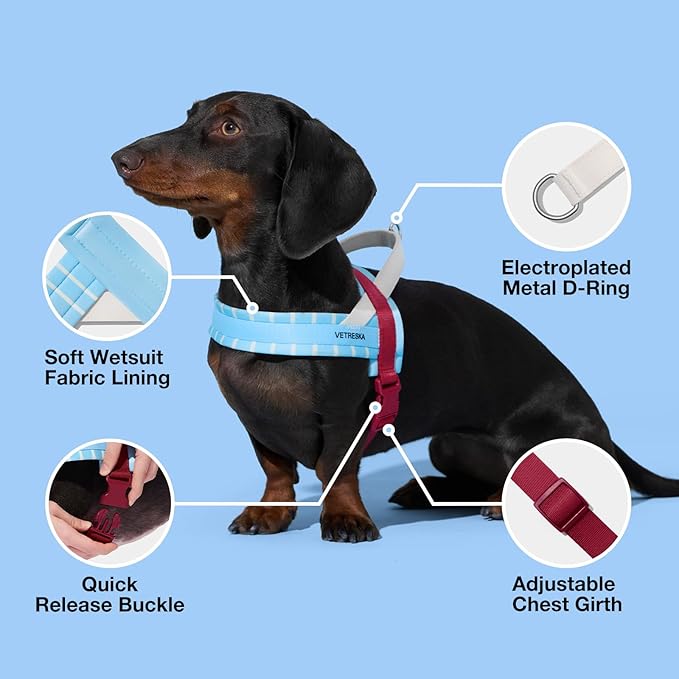 VETRESKA Dog Harness No Pull, Easy Control No Choke Dog Harness Collar for Large, Medium Size Dogs, Adjustable Dog Vest, Easy Walk Pet Vest Harness with Heavy Duty Anti-Twist Dog Leash, Misty Melo L