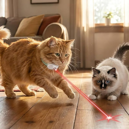Walfront Automatic Interactive Cat Toy for Indoor Cats, USB Rechargeable Adjustable Height 9.1–13.4in with 2 Modes & 41° Angle, Hands-Free Chase Play for Kittens & Adult Cats, Fun Exercise