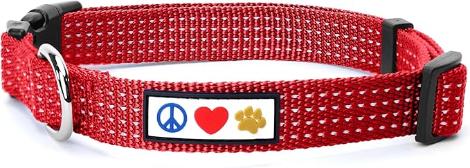 Pawtitas Reflective Dog Collar Adjustable Dog Collars for Small Dogs Puppy Collar Small Dog Collar Red Dog Collar