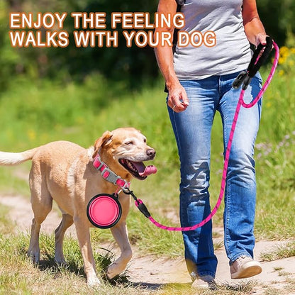 BARKBAY Dog Leashes for Large Dogs Heavy Duty Dog Leash 4/5/6 FT with Comfortable Padded Handle and Highly Reflective Threads for Medium Large Dogs Walking Training Running (6FT-1/2'',Fushcia)
