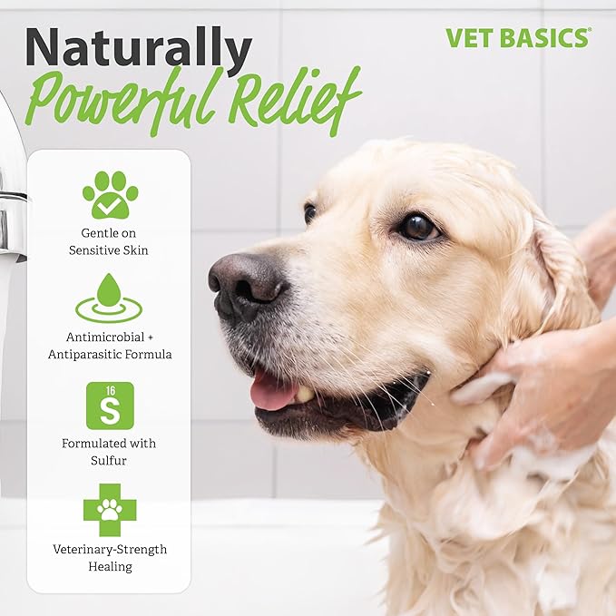 Vet Basics Lime Sulfur Dip – Skin Itch Relief Concentrated Antimicrobial & Antiparasitic Solution for Dogs, Cats, Puppies, Kittens & Horses, Helps Manage Ringworm, Mange, Skin Irritation, 16oz