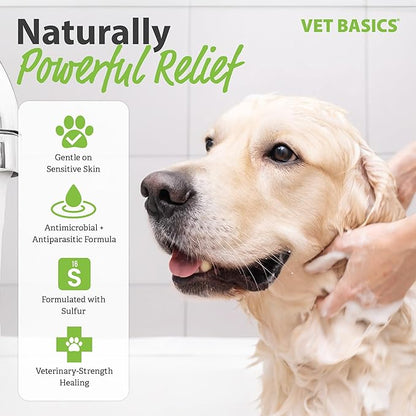 Vet Basics Lime Sulfur Dip – Skin Itch Relief Concentrated Antimicrobial & Antiparasitic Solution for Dogs, Cats, Puppies, Kittens & Horses, Helps Manage Ringworm, Mange, Skin Irritation, 16oz