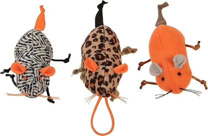 Instincts by SmartyKat 3-Pack HappyNip Safari Sneakers Plush Interactive Cat Toys, Contains Catnip & Silvervine - Multicolor, 3-Pack