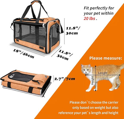 GAPZER Dog Carry Bag for Puppy Pet Soft-Shell Portable Kennel Crate for 0-15 lbs Foldable Pomeranian Travel Cage Tea Cup Yorkie Carrier Purse Indoor Carrying Case Cat Supply Melon Tiny Dog Melon