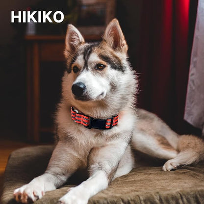 Hikiko Martingale Dog Collars Reflective Nylon Dog Collar with Quick Release Buckle Adjustable Training No Slip Dog Collar (Small, Tangerine)