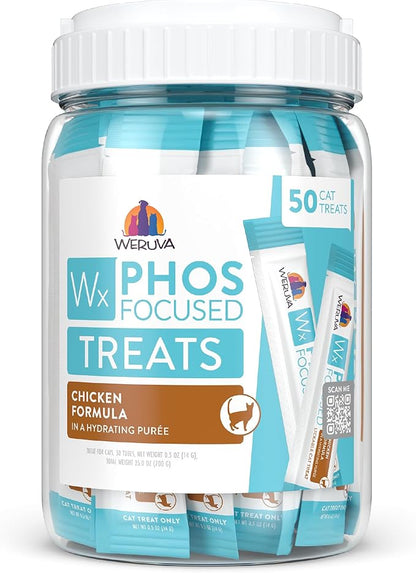 Weruva Wx Phos Focused, Chicken Formula Lickable Cat Treats, 0.5oz Tube, Pack of 50