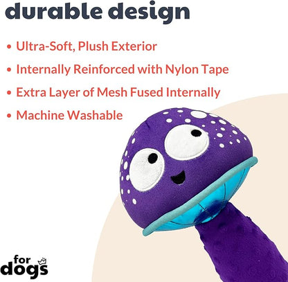 Huxley & Kent for Dogs | Mellow Mushroom (Large) | Funny Dog Toy | Power Plush Dog Toy with Squeaker | Dog Gift | Fun, Durable | H&K Squeaky Dog Toy