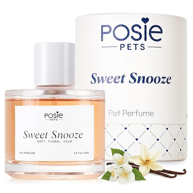 Posie Pets Dog Cologne Spray with Long Lasting Jasmine, Musk, and Vanilla Scent - Vegan Alcohol-Free Pet Deodorizer for Smelly Dogs - Water-Based Luxury Puppy Grooming Fragrance - Sweet Snooze, 100ml