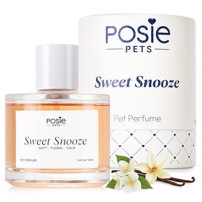 Posie Pets Dog Cologne Spray with Long Lasting Jasmine, Musk, and Vanilla Scent - Vegan Alcohol-Free Pet Deodorizer for Smelly Dogs - Water-Based Luxury Puppy Grooming Fragrance - Sweet Snooze, 100ml