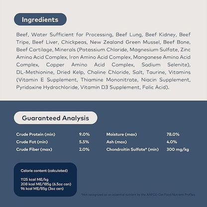ZIWI Peak Wet Cat Food – All Natural, High Protein, Grain Free, Limited Ingredient, with Superfoods (Beef, Case of 12, 6.5oz Cans)