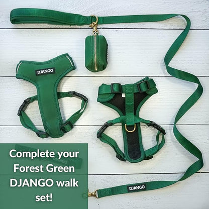 DJANGO Adventure Dog Leash – Strong, Comfortable, and Stylish Dog Leash with Solid Brass Hardware and Padded Handle - Designed for Outdoor Adventures and Everyday Use (Forest Green)
