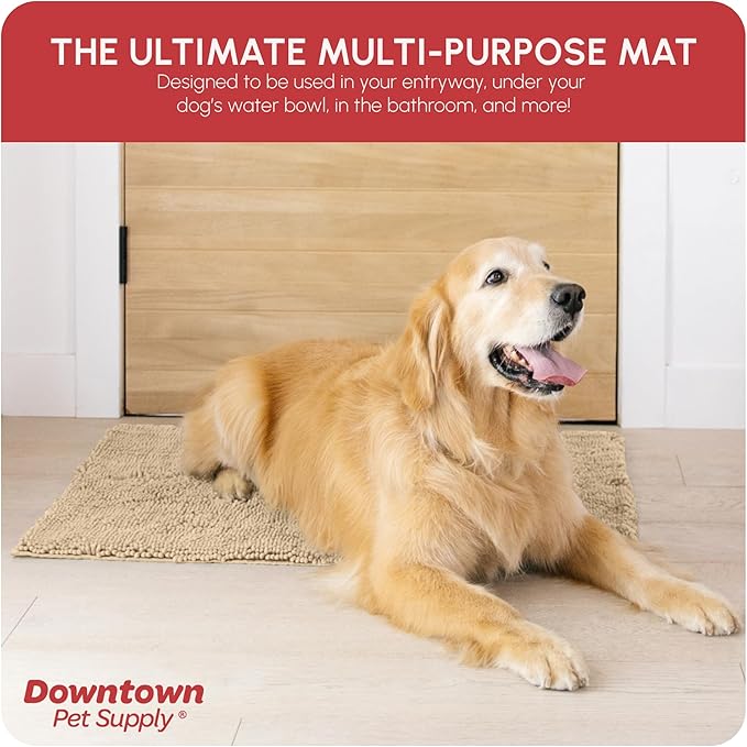 My Doggy Place Dog Mud Mat, 36" x 26" Oatmeal – Thick Microfiber Entry Rug for Snow, Mud & Salt – Absorbent, Quick-Dry, Washer-Safe & Non-Slip, Large