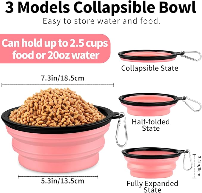 Paercute Collapsible Dog Bowl, Lightweight and Portable, Ideal for Camping, Hiking, and Outdoor Use