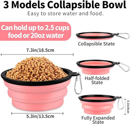 Paercute Collapsible Dog Bowl, Lightweight and Portable, Ideal for Camping, Hiking, and Outdoor Use