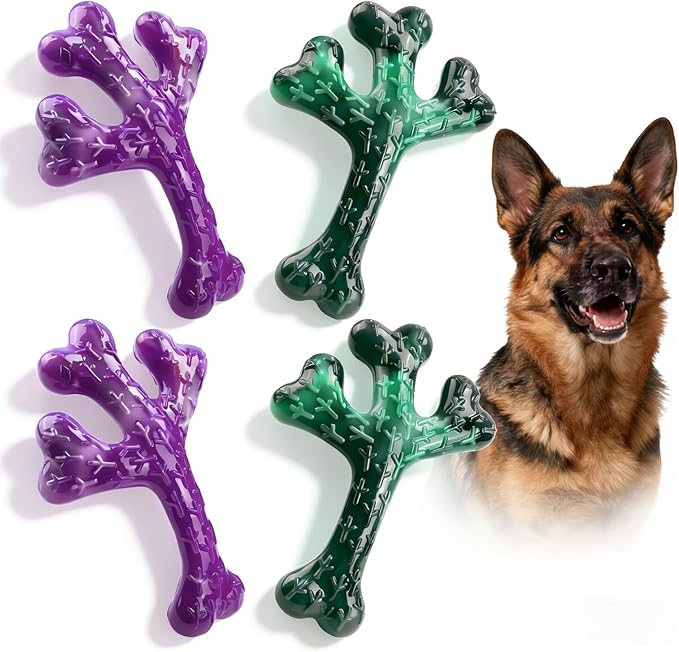 Frienhund Dog Chew Toys for Aggressive Chewers: Dog Chew Toys 4 Pack Beef Flavored Indestructible Toy for 20-70 lbs Medium and Large Dogs, Tough Nylon Chew Bone & Easy to Clean, Keeps Dogs Busy