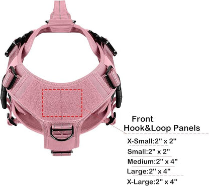 ICEFANG GN3 Tactical Dog Harness for X-Large Dogs, 6X Quick-Release Buckles,Dog Molle Vest with Handle,3/4 Body, Hook and Loop Panel for ID Patch,No Pulling Front Clip (XL (Chest: 31"-40"), Pink)
