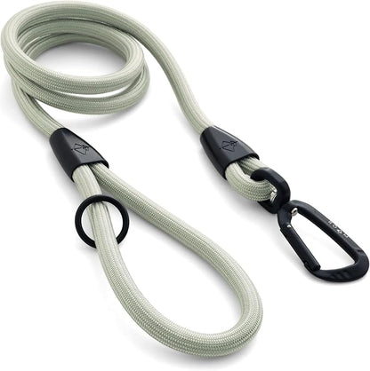 MADE TO ROAM Premium Everyday Leash - Ultra Soft Dog Leash with Aviation Aluminum Carabiner for Small, Medium, Large Dogs - Eucalyptic Glow, 4ft (Metal Clamps)