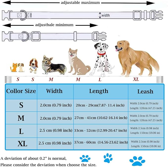 JAY D.L Dog Collar and Leash Set，Soft & Comfy Velvet Dog Collars with Heavy Duty Metal Buckle and Matching Lead Adjustable for Small Medium Large Dogs (Large, Dark Purple)
