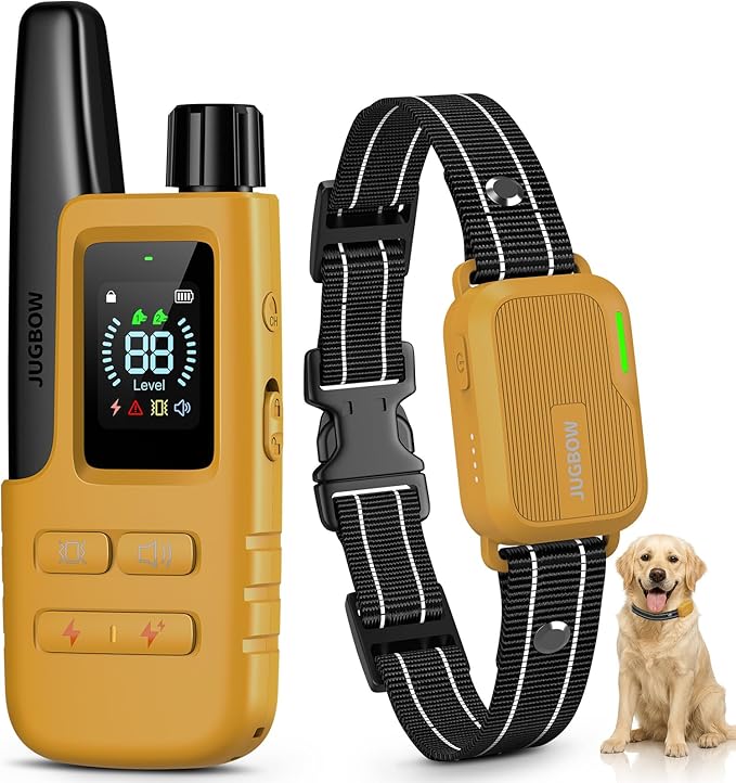 Jugbow Dog Shock Collar - 4200FT Dog Training Collar with Remote, IPX8 Waterproof Electric Dog Collar with 4 Training Modes, Security Lock, Rechargeable eCollar for 10-120lbs Dogs