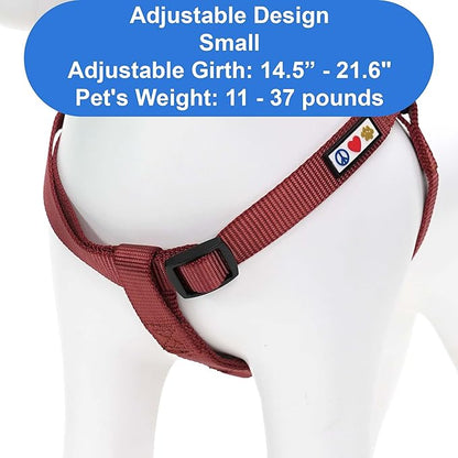 Pawtitas Personalized Dog & Puppy Harness Small Marsala Custom ID Tag Adjustable No Pull Vest
