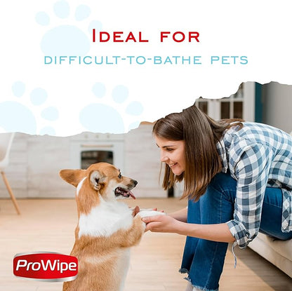 Prowipe Pet Wipes, Dog Wipes, Cat Wipes, Grooming & Cleaning Wipes for Paws and Butt with Aloe Extract & Vitamins, Perfect as Eye, Ear Wipes, Suitable for Puppy, Kitten, Dogs and Cats, 4Pack x 40-160