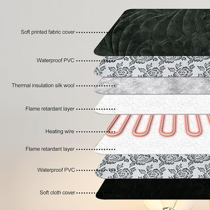 Quwzayail Large Dog Heating Pad,pet Heating Pad, Whelping Supplies Heated Dog Bed, 9 Gears and time Settings with Automatic Shut-Off (34.0" Lx 21.0" W x 0.5" Th, Dark Grey)