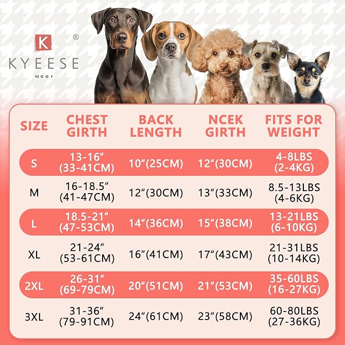 KYEESE 3Pack Dog Sweater, Soft Pet Sweatshirt Stretchy Lightweight Dog Sweater for Small Dogs Girl Boy, Pullover Fleece Pet Shirt Clothes with Sleeves, L