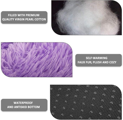 NOYAL Calming Dog Bed Donut Anti Anxiety Fluffy Dog Bed for Small Medium Dog and Cat
