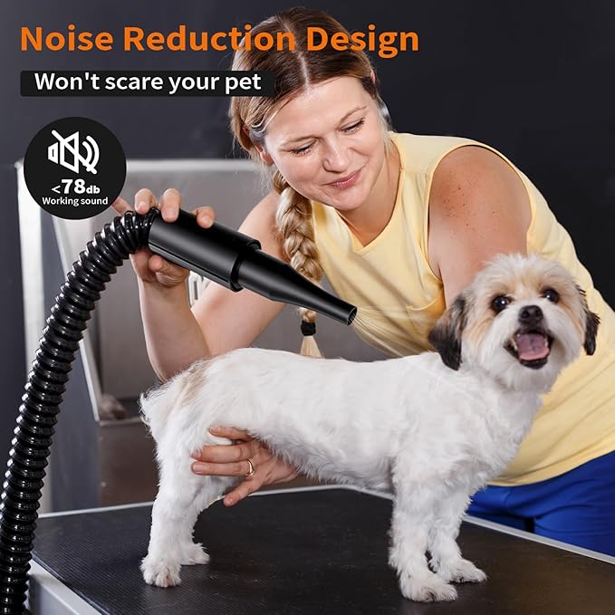 PETNF Dog Dryer for Pet Grooming, Dog Hair Dryer Blower Dog Blow Dryer High Velocity Air Forced Blow Dryer for Large Dogs,Noise Reduction Pet Hair Dryer 3.2HP Adjustable Speed Temp Dogs Grooming Bath