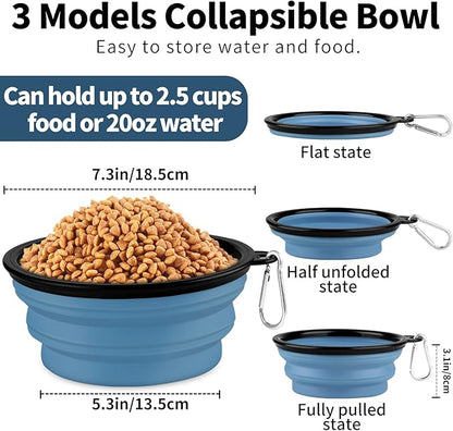 Paercute Collapsible Dog Bowl, Lightweight and Portable, Ideal for Outdoor, Camping, Hiking, Suitable for Dogs