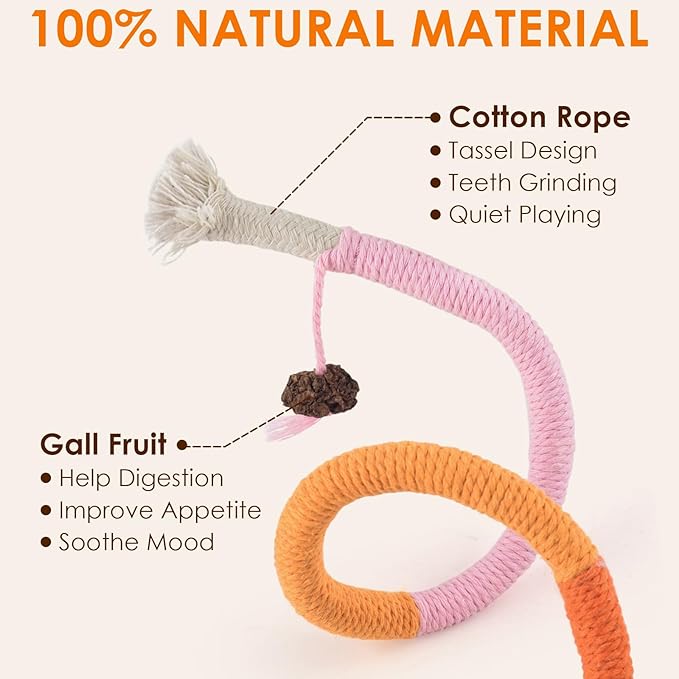 TINDTOP Cat Toys Chew Ropes, 3 Pack Interactive Cat Nip Kicker Toy for Indoor Kittens, Teeth Cleaning Toy for All Breeds, 19.5 Inches (50cm)