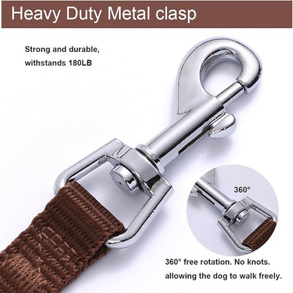 6 FT Puppy Leashes, Strong Traditional Style Leash with Easy to Use Collar Hook,Dog Lead Great for Small and Medium and Large Dog (Brown, 5/8 in x 6 ft)